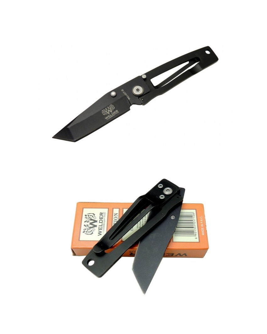 Welder WD-007-B 16 CM Taşıma Klipsli Siyah Polat Çakı