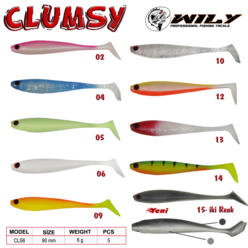 Wily Clumsy 9 cm 6 gr Silikon Yem
